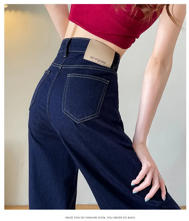 Dark Blue Wide Leg Jeans